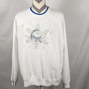 Decorated Originals White Studded Snowman Sweatshirt